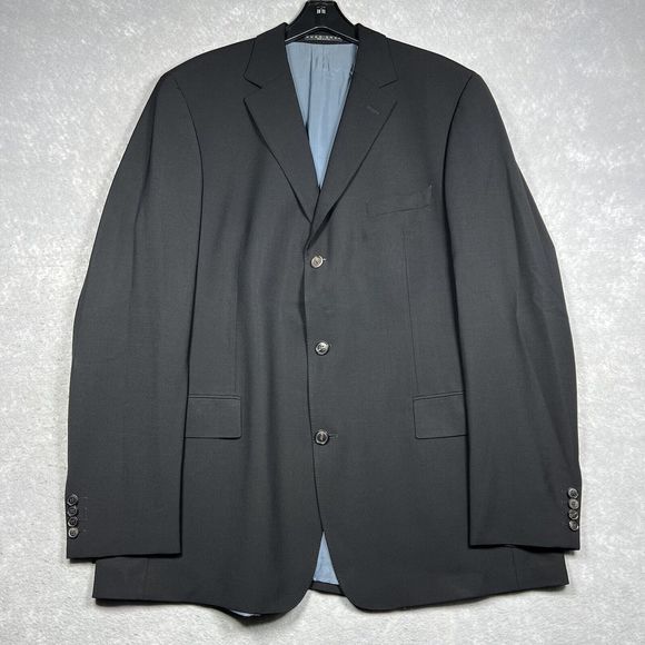 Hugo Boss Blazer Mens Size 48R Black Regular Blazer Jacket Three Buttons - Picture 1 of 12